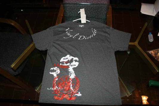 Grey crewneck T-shirt with front street-art style graphic print