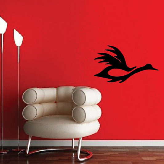 Duck wall decal with black duck silhouette