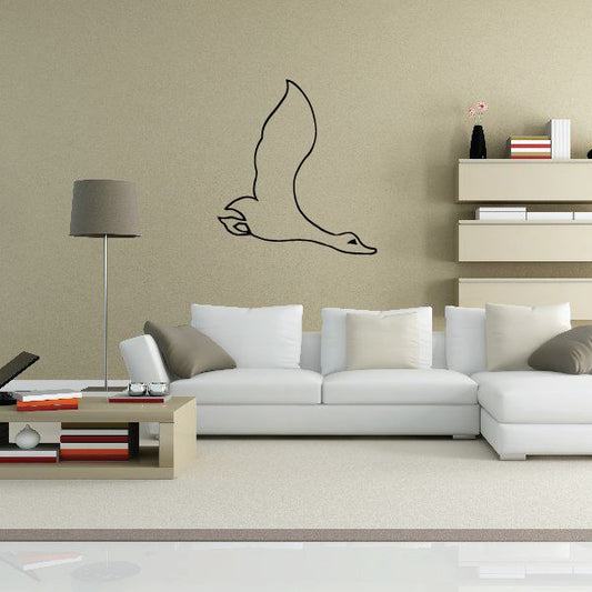 Duck vinyl wall decal with simple outline duck design
