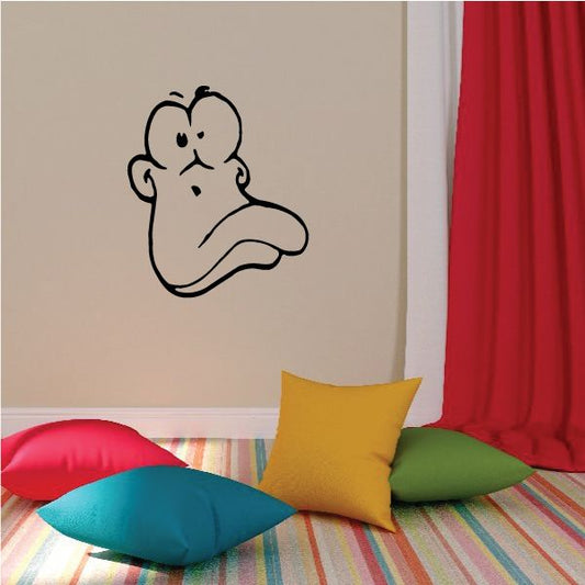 Cartoon duck wall decal vinyl sticker with simple line art design.