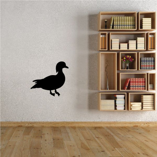 Duck vinyl wall decal with black duck silhouette