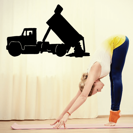 Black dump truck decal silhouette