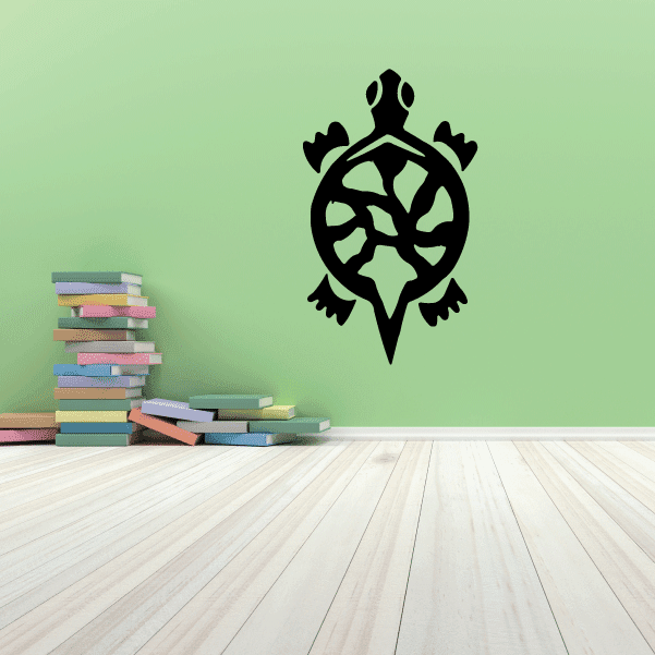 Eastern box turtle decal, black vinyl silhouette