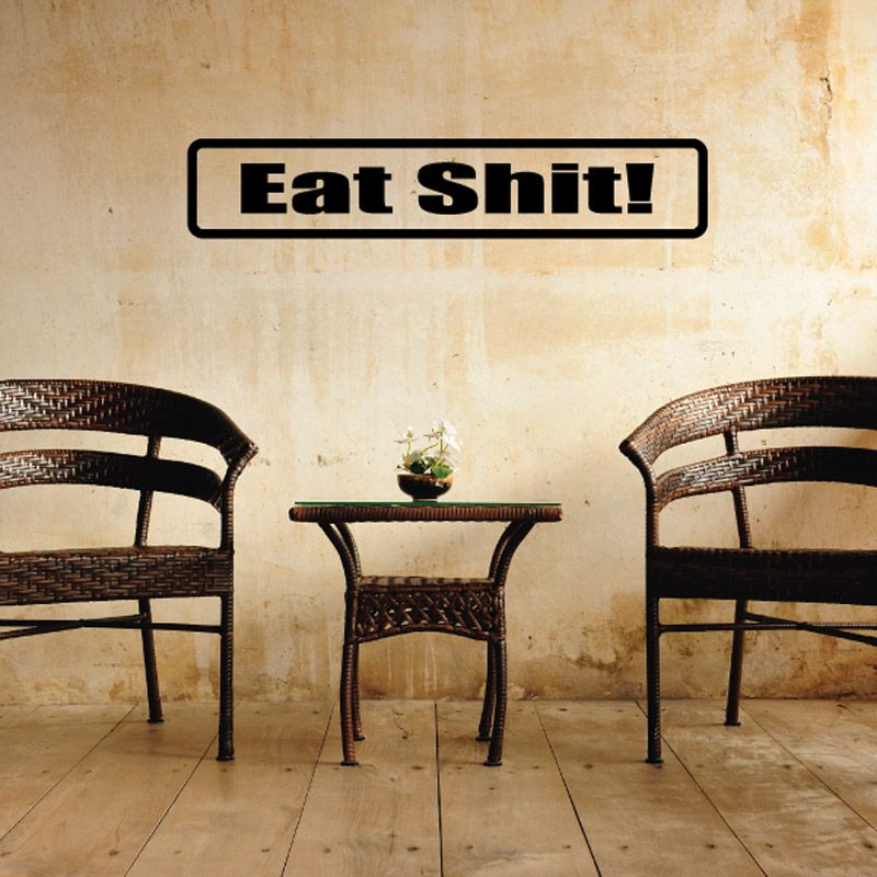 Black rectangular vinyl decal with bold 'Eat Snit!' text.