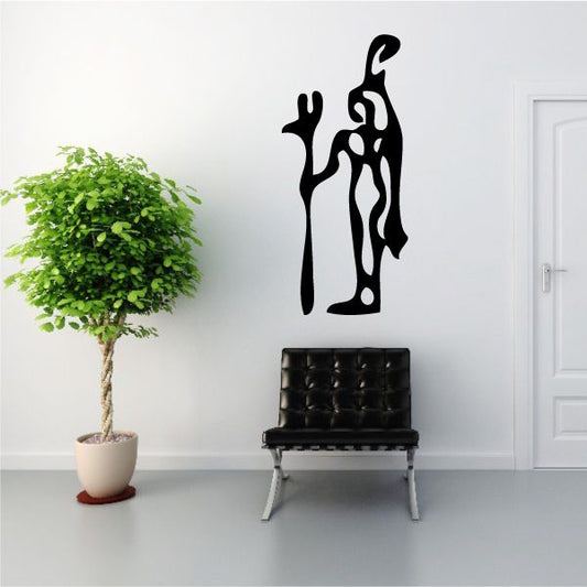 Egyptian hieroglyphics wall decal, black stylized figures