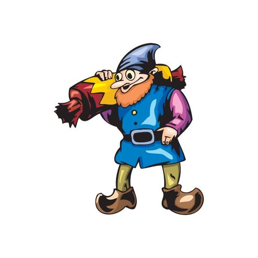 Elf cartoon sticker holding yellow candy