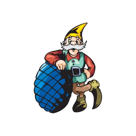 Elf sticker with pinecone ornament in winter outfit