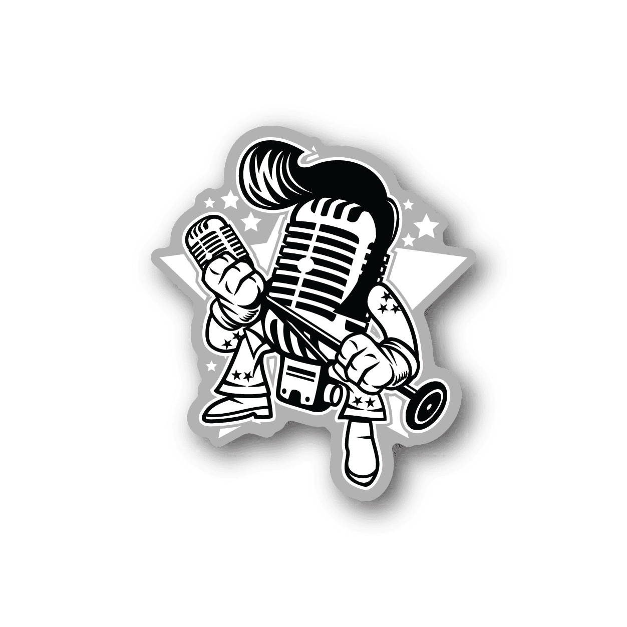 Elvis Microphone King Vinyl Sticker weather-resistant vinyl sticker by VinylDisorder