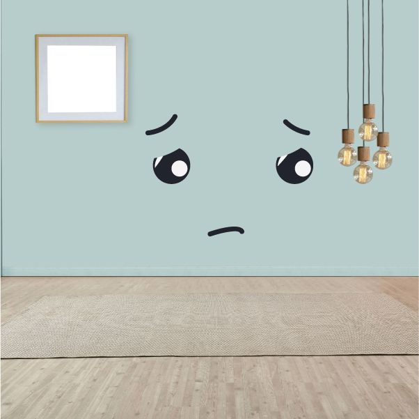 Image of Embarrassed Face Expression Wall Decal - Vinyl Decal - Car Decal - Idcolor006