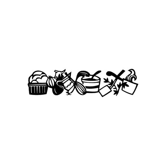 Black gift-and-floral border decal strip