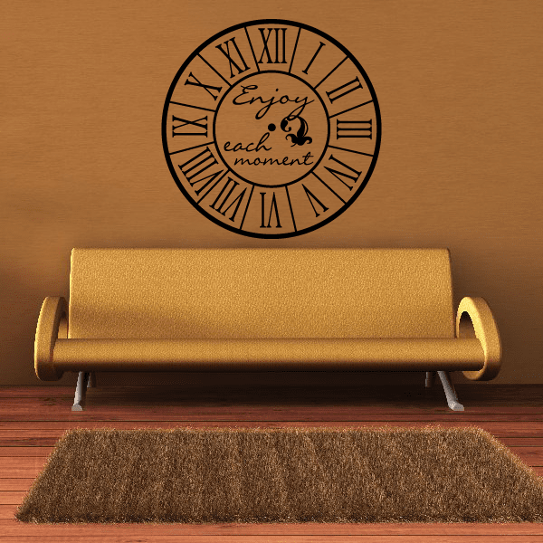 Image of Enjoy each Moment Clock Face Wall Decal