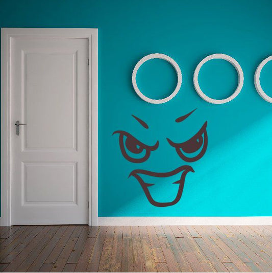 Image of Evil Face Expression Wall Decal - Vinyl Decal - Car Decal - Idcolor075