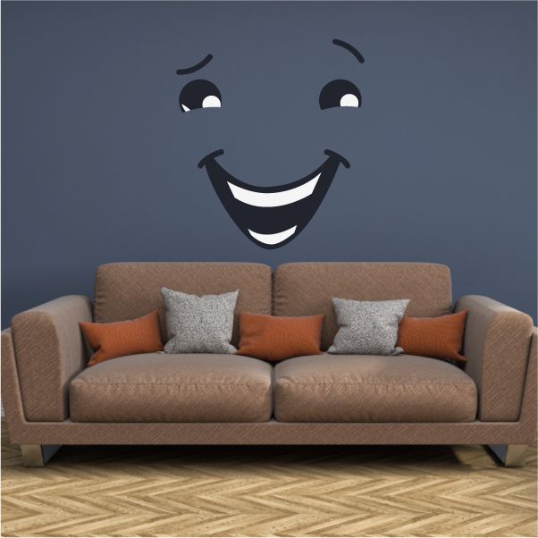 Image of Face Expression Fake Smile Wall Decal - Vinyl Decal - Car Decal - Idcolor034