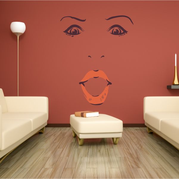 Image of Face Expression Female Wall Decal - Vinyl Decal - Car Decal - Idcolor005