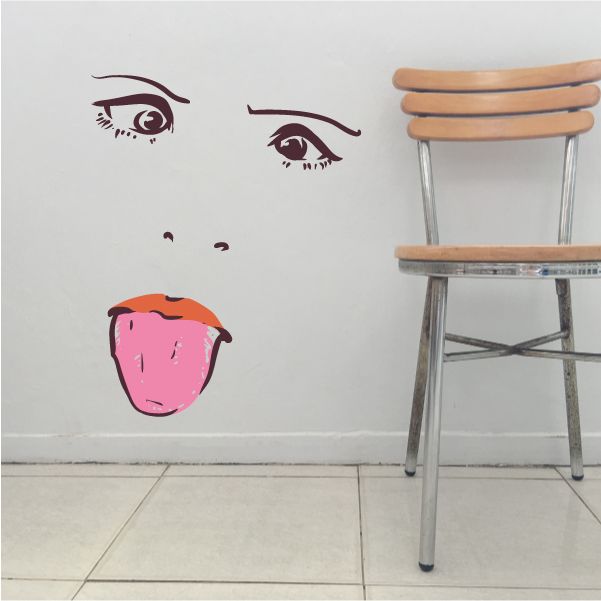 Image of Face Expression Female Wall Decal - Vinyl Decal - Car Decal - Idcolor008