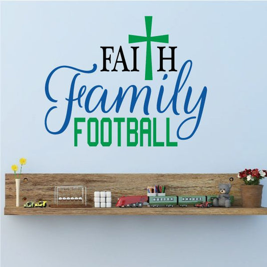 Image of Faith Family Football Wall Decal - Vinyl Decal - Car Decal - Vdcolor004
