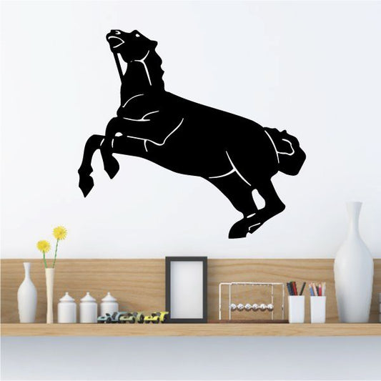 Black fallen horse decal silhouette