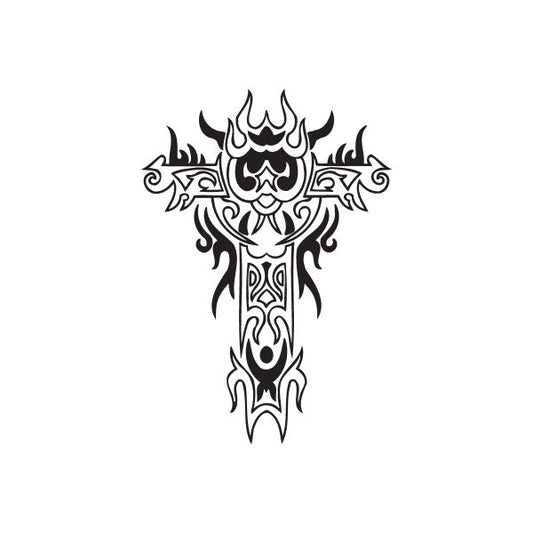 Image of Fancy Firey Cross Decal