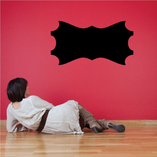Black jagged banner frame wall decal