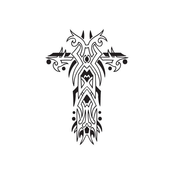 Image of Fancy Tribal Cross Decal