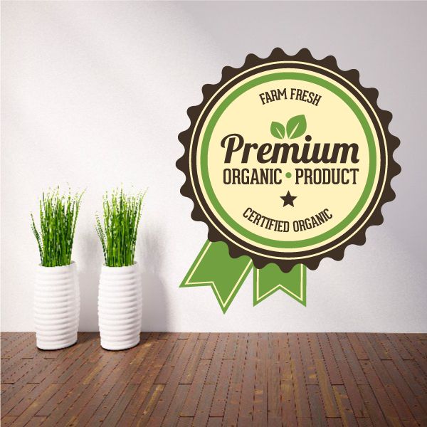 Image of Farm Fresh Premium Organic Product Certified Organic Retail Discount Sign Wall Decal - Vinyl Decal - Car Decal - Idcolor011