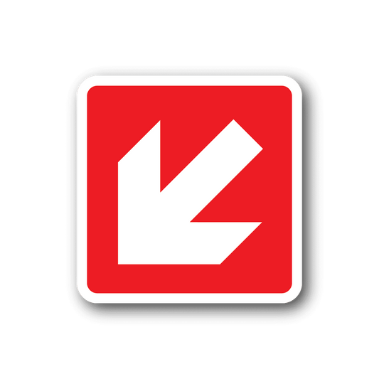 Image of Fire Exit down to the left Sticker