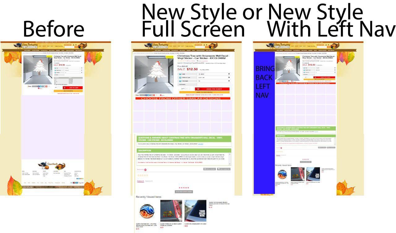 Fire items webpage screenshot with sections and a highlighted left navigation panel