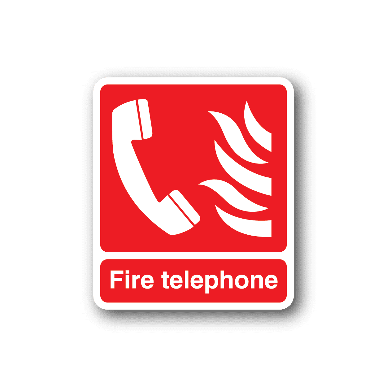 Image of Fire Telephone Red and White Sticker