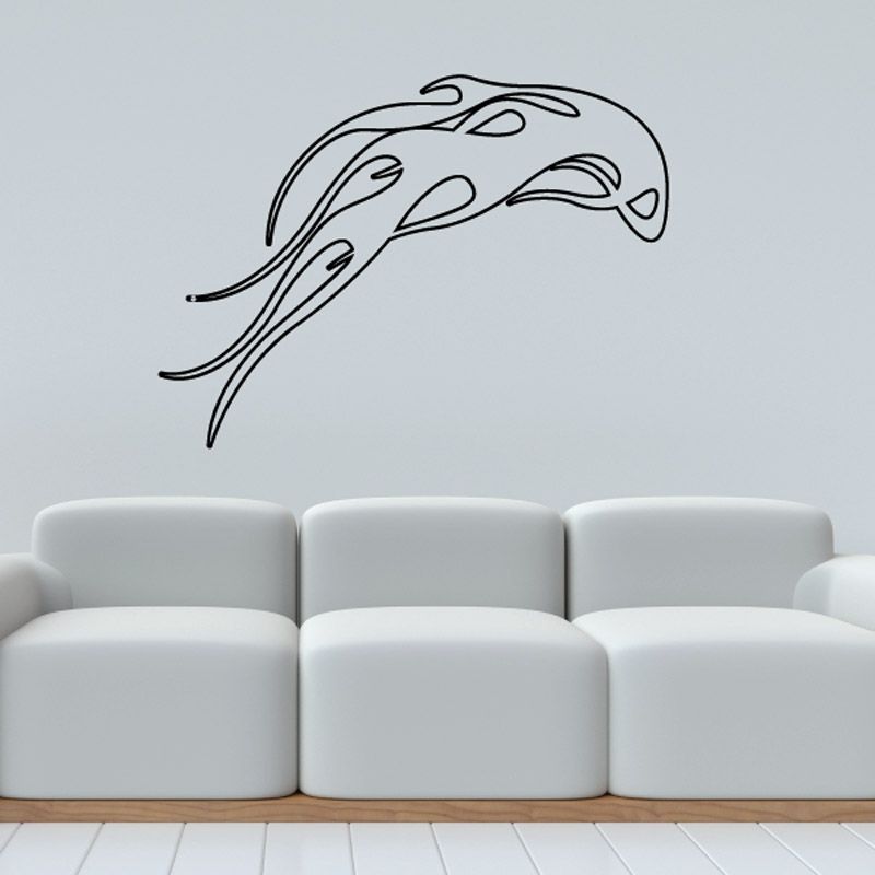 Image of Fireball Ghost Flames Car Decal - Vinyl Decal - Wall Decal - CF108