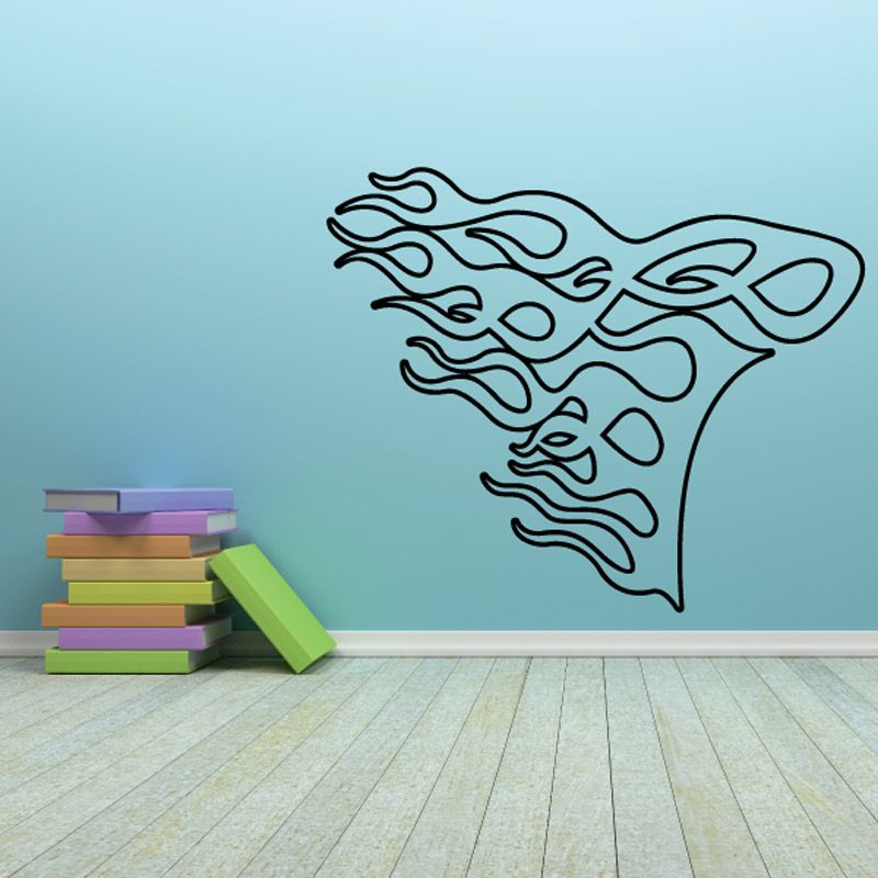 Image of Fireball Round Ghost Flames Car Decal - Vinyl Decal - Wall Decal - CF243