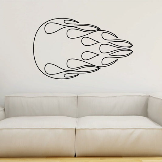 Image of Fireball Teardrop Ghost Flames Car Decal - Vinyl Decal - Wall Decal - CF676