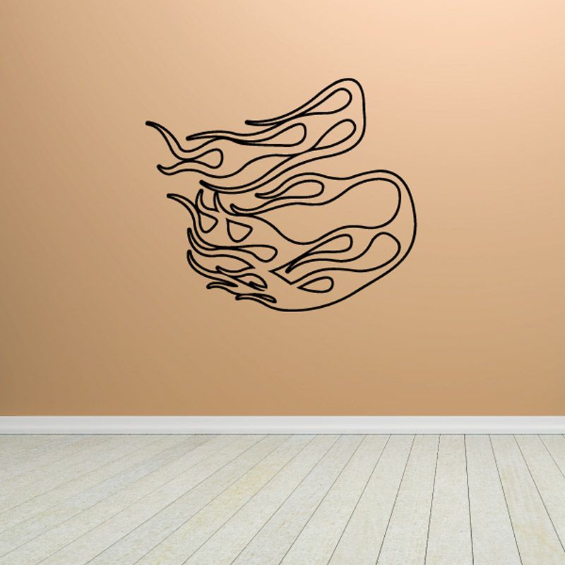 Image of Fireball Two Twin 2 Ghost Flames Car Decal - Vinyl Decal - Wall Decal - CF246