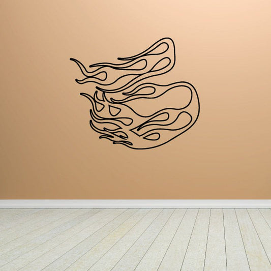 Image of Fireball Two Twin 2 Ghost Flames Car Decal - Vinyl Decal - Wall Decal - CF246