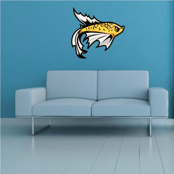Image of Fish Mascot Wall Decal - Vinyl Car Sticker - Uscolor016