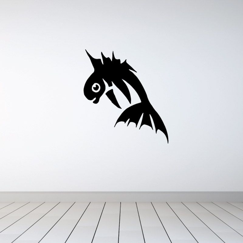 Fish wall decal with black catfish design
