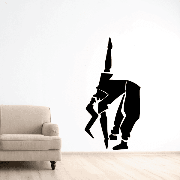 Fitness wall decal vinyl sticker with black weightlifter silhouette.