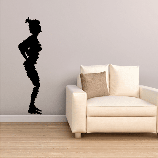 Fitness wall decal with black silhouette of an exercising person