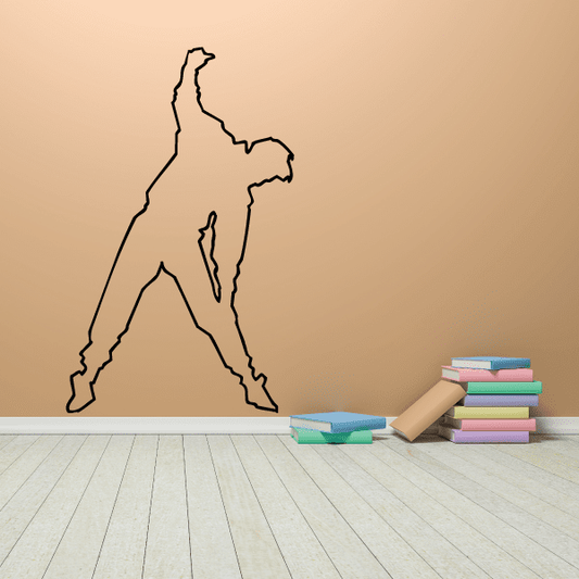 Fitness figure vinyl wall decal silhouette, standing athletic pose