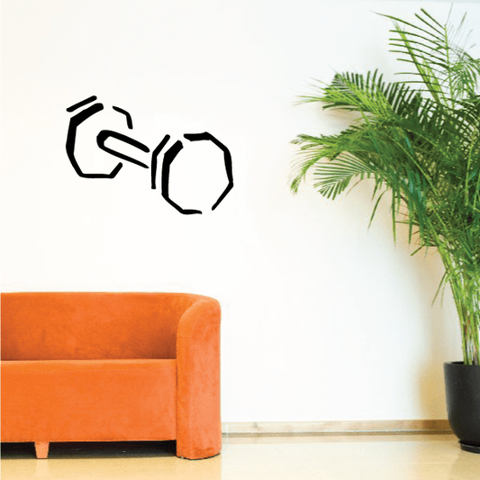 Fitness wall decal vinyl sticker with black dumbbell icon