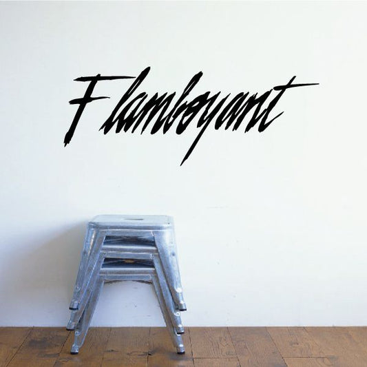 Black script Flamboyant word decal