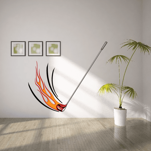 Image of Flaming Golf Wall Decal - Vinyl Sticker - Car Sticker - Die Cut Sticker - CDSCOLOR169