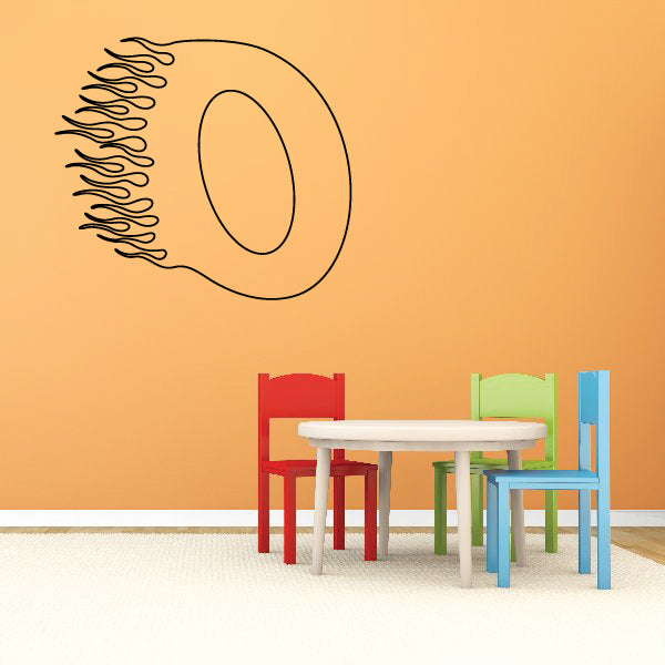 Image of Flaming Number Zero Vinyl Decal