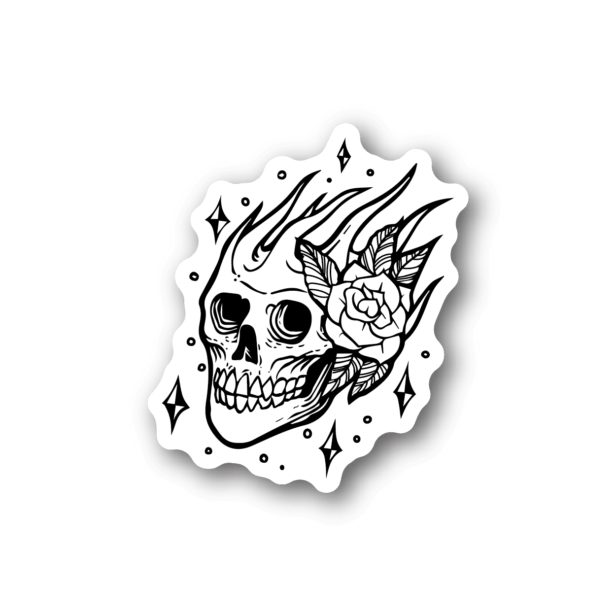 Image of Flaming Skull Sticker