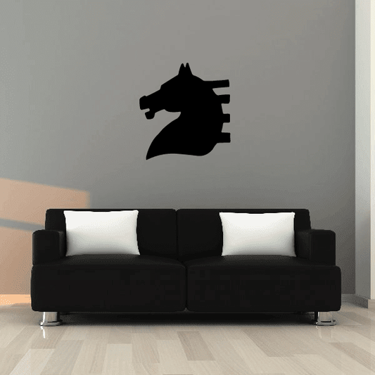 Black horse head wall decal silhouette