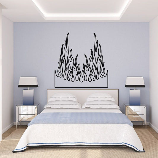 Image of Flat Ghost Flames Car Decal - Vinyl Decal - Wall Decal - CF033