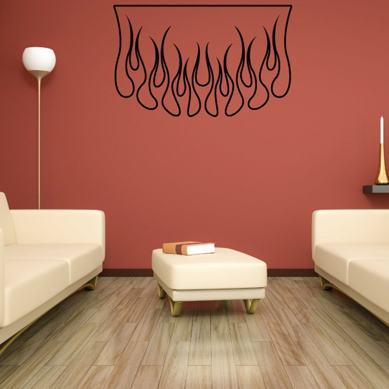 Image of Flat Top Ghost Flames Car Decal - Vinyl Decal - Wall Decal - CF637