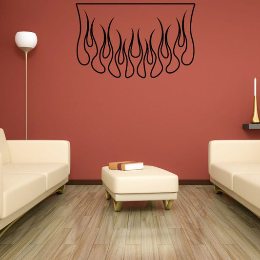 Image of Flat Top Ghost Flames Car Decal - Vinyl Decal - Wall Decal - CF637