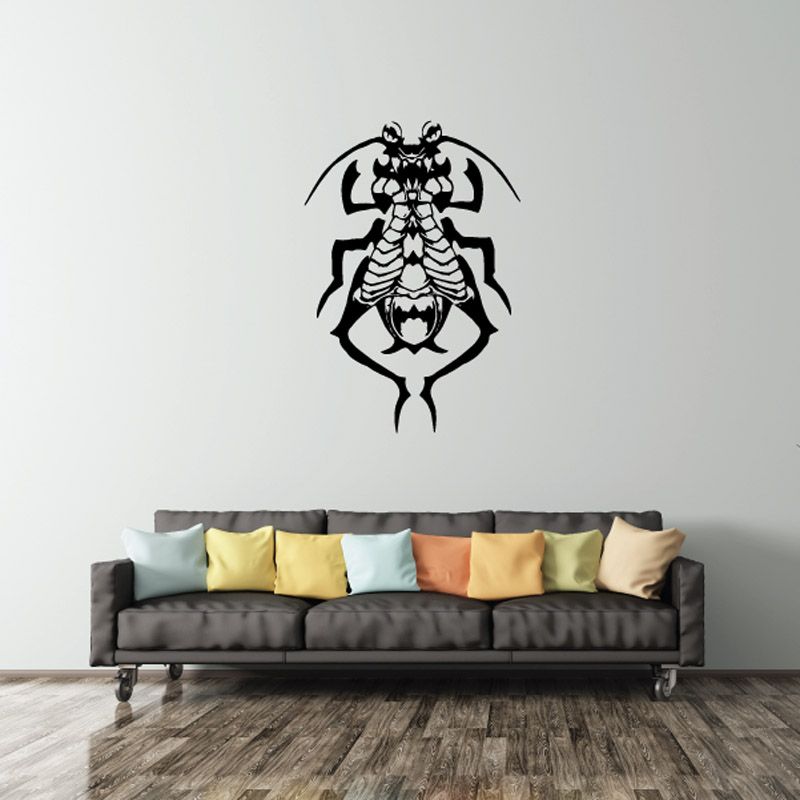 Cricket flex decal with black cartoon cricket player graphic