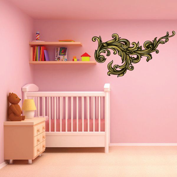 Image of Floral Corner Wall Decal - Vinyl Car Sticker - Uscolor002