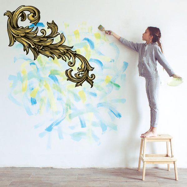 Image of Floral Corner Wall Decal - Vinyl Car Sticker - Uscolor004